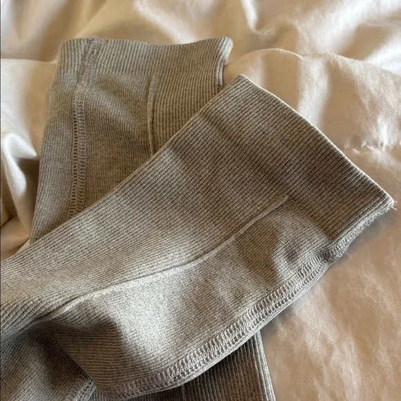 Free People Movement ribbed pull on stretchy light grey legging pants xs/s - Picture 2 of 10